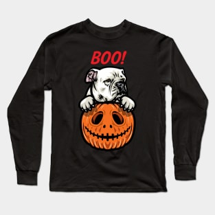 Halloween Pumpkin American Bulldog Long Sleeve T-Shirt